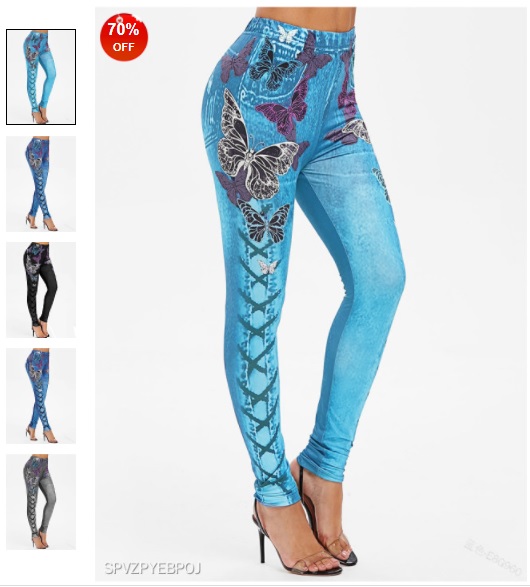 Fashion digital printed slim high waist leggings